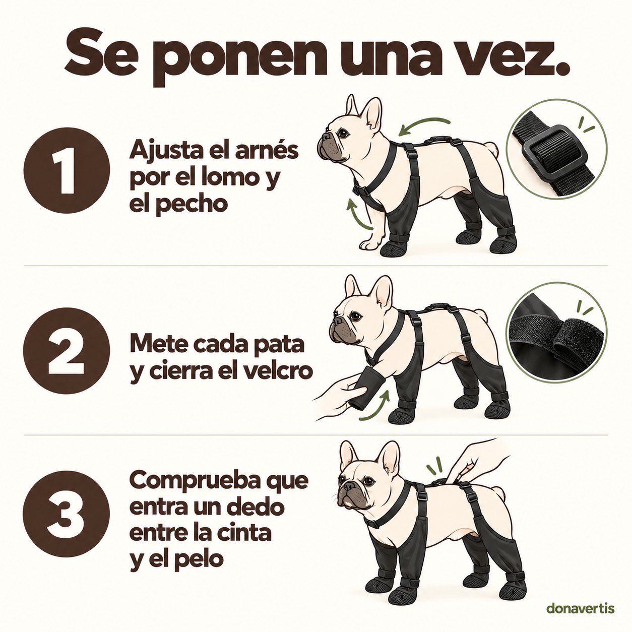 Sal con ellas ya puestas